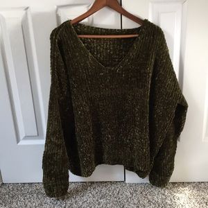Hand knit chenille sweater